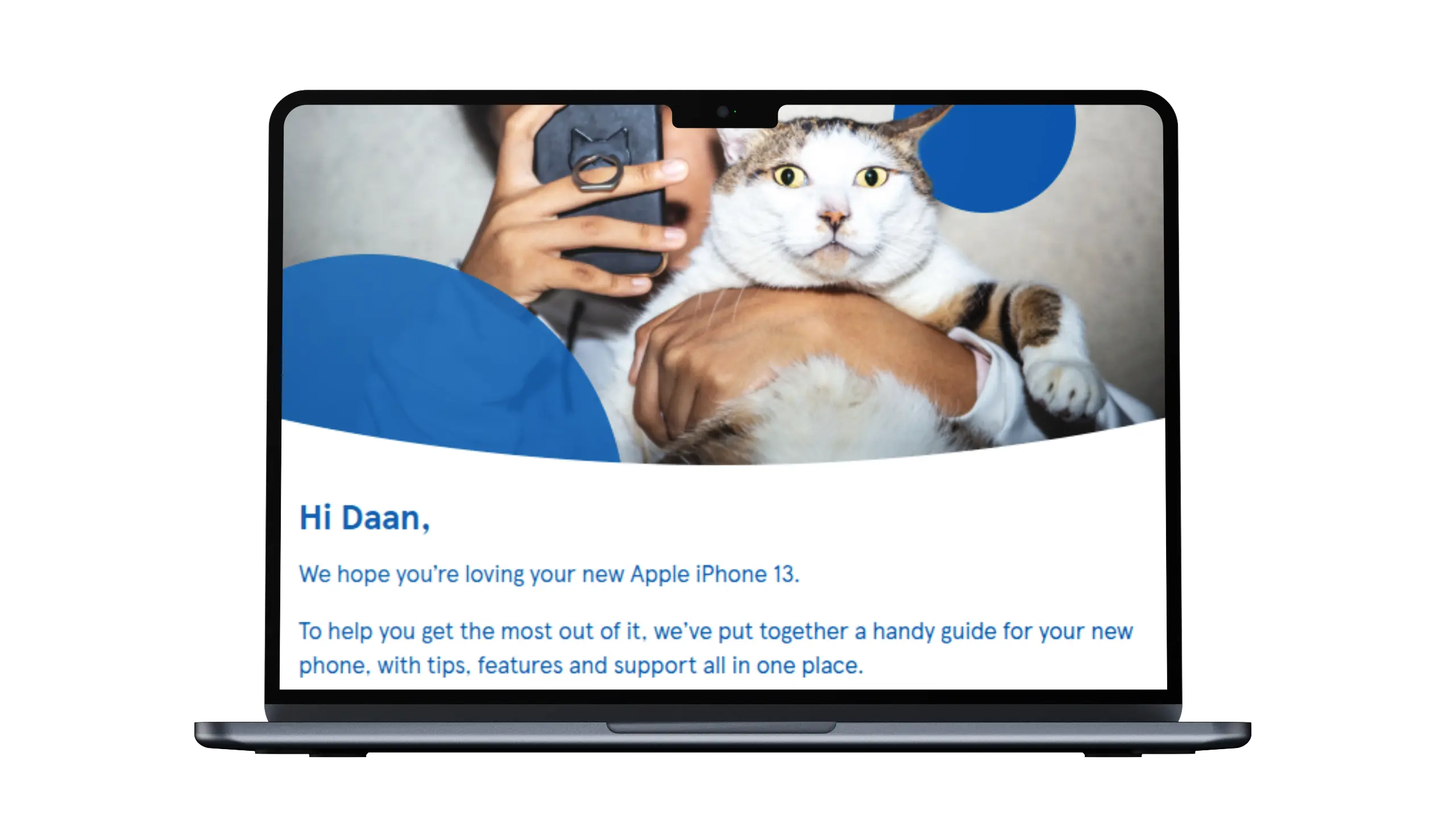 Laptop mockup Tesco Mobile Device Guide e-mail